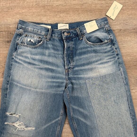 NEW UNIVERSAL THREAD 90s BAGGY JEANS MID RISE WASHED DENIM SIZE 12 - Picture 2 of 6